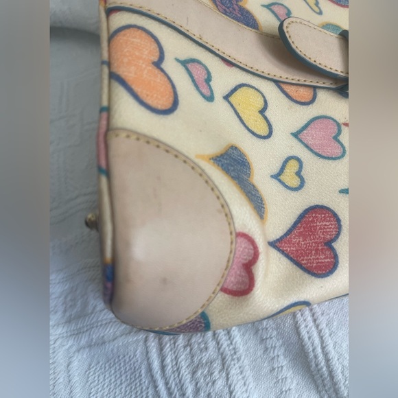 Vintage Dooney & Bourke RAINBOW ZIPPER heart shoulder bag - Picture 5 of 15